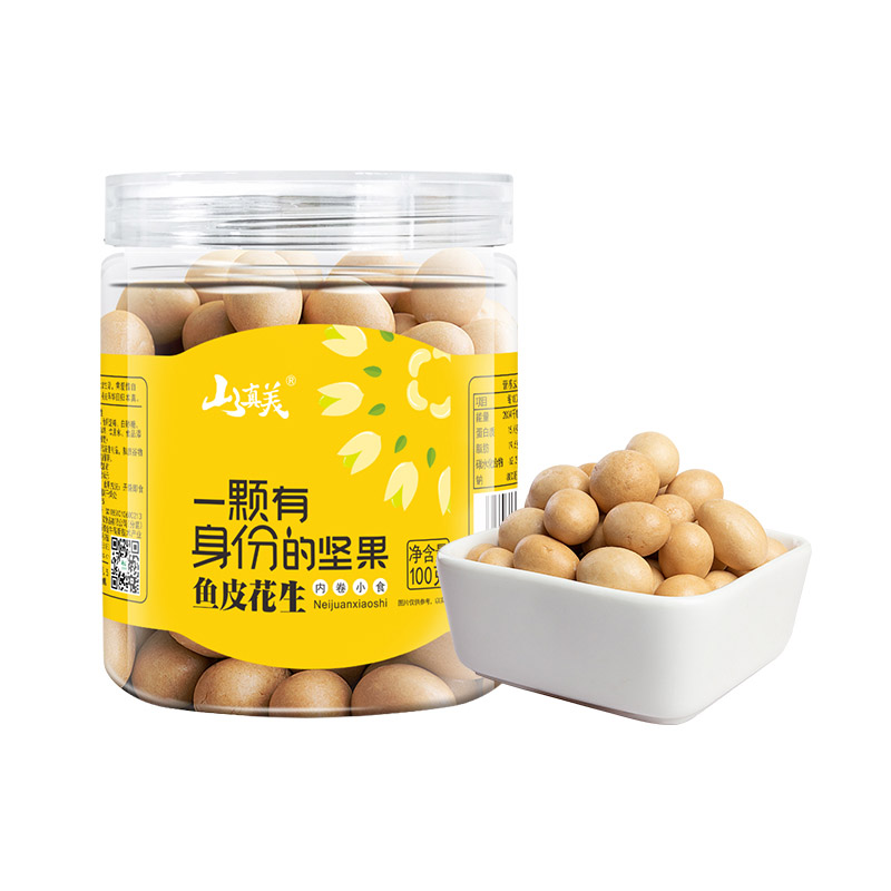 山真美山真美魚(yú)皮花生100g（新罐裝）